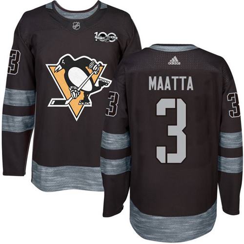 Adidas Penguins #3 Olli Maatta Black 1917-100th Anniversary Stitched NHL Jersey